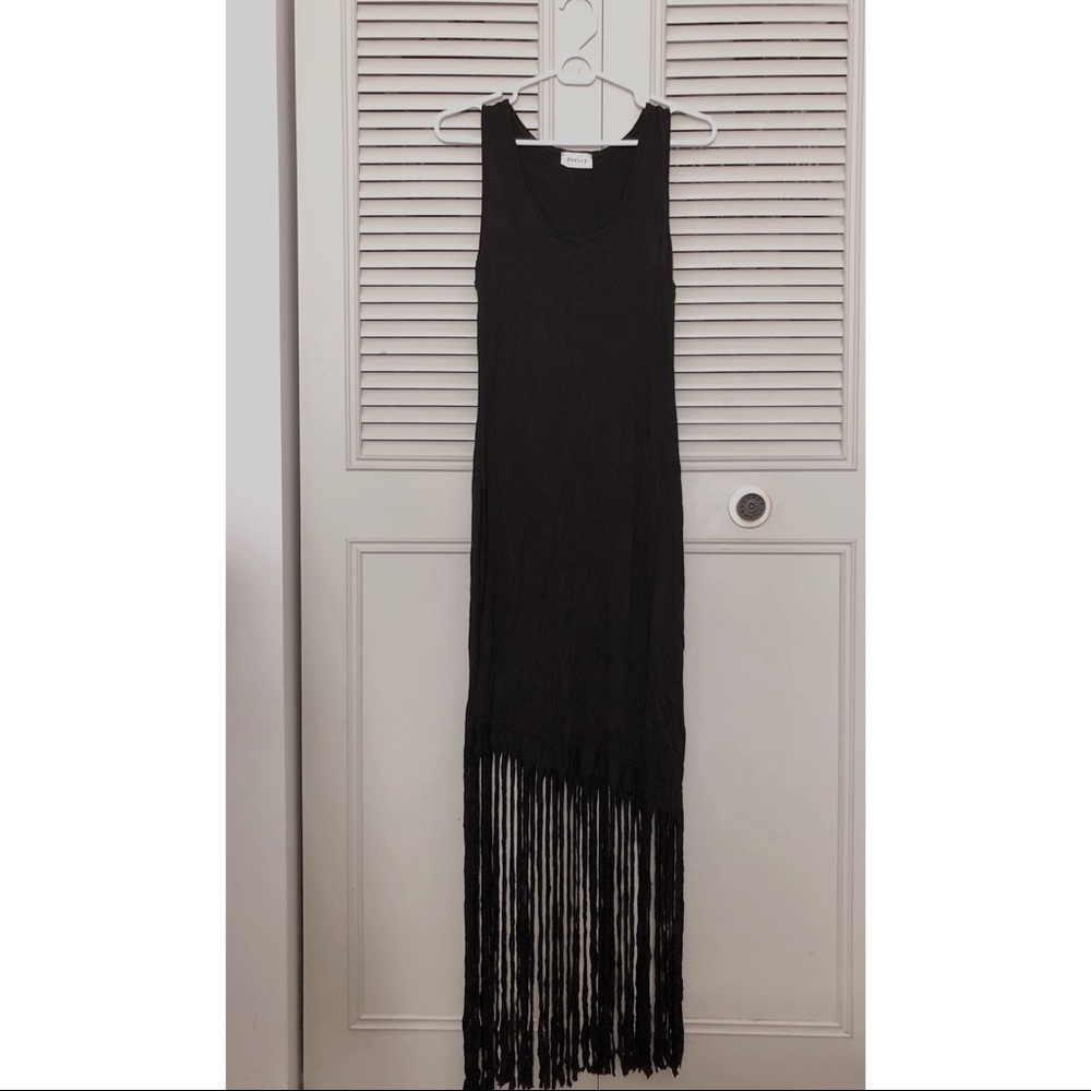 Poetry black tassel vest dress